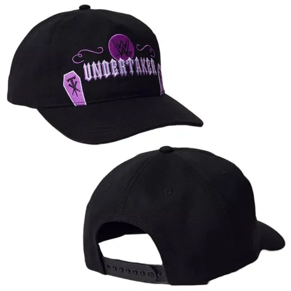 Undertaker Coffins Snapback Hat Cap WWF WWE Black Rare - Picture 1 of 3